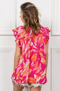 BiBi Smocked Yoke Ruffled Floral Top - Hovatok