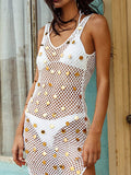 Openwork Slit V-Neck Cover Up - Hovatok