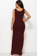 Scoop Neck Wide Strap Maxi Dress - Hovatok