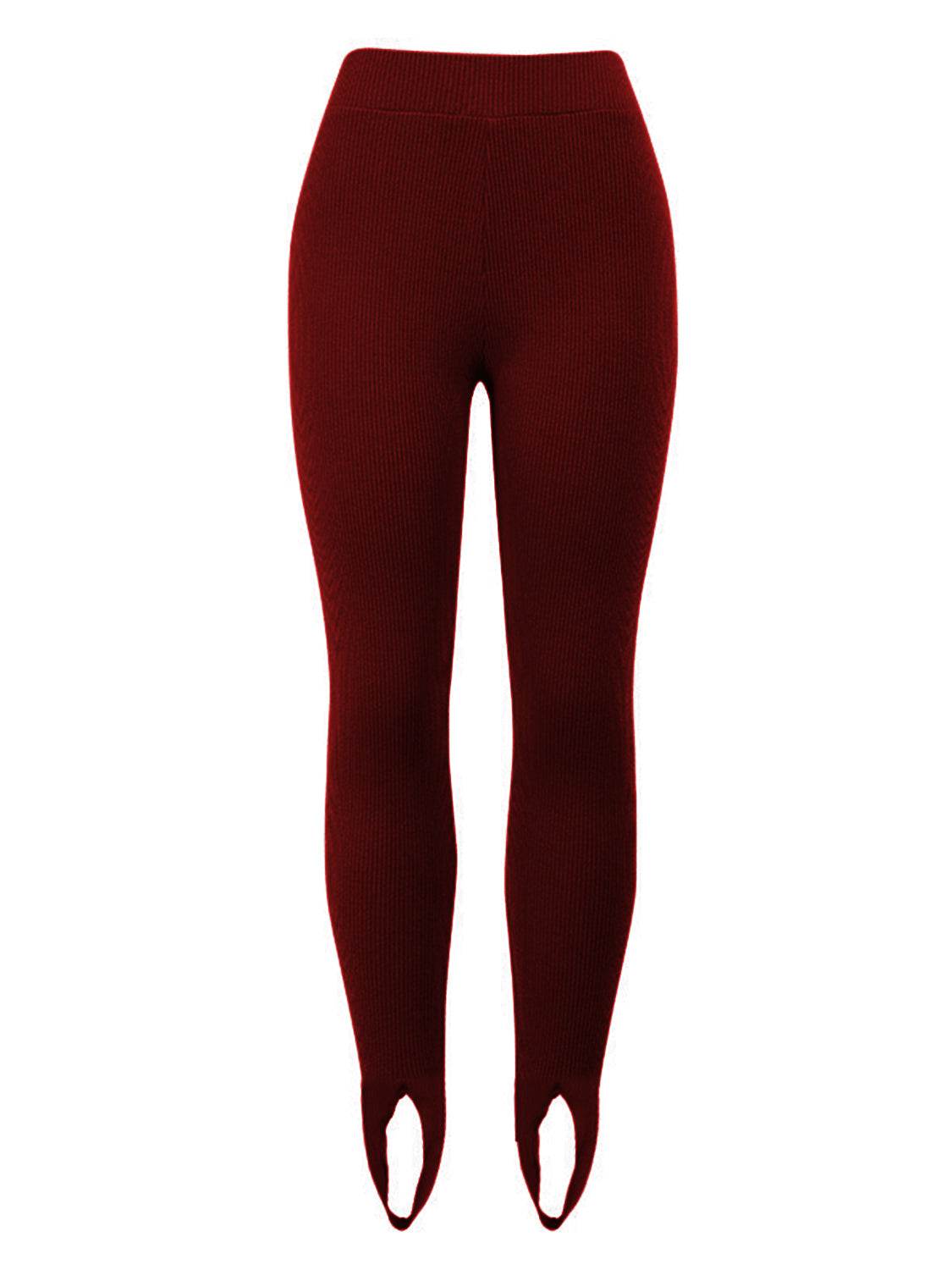 Ribbed Mid Waist Leggings - Hovatok