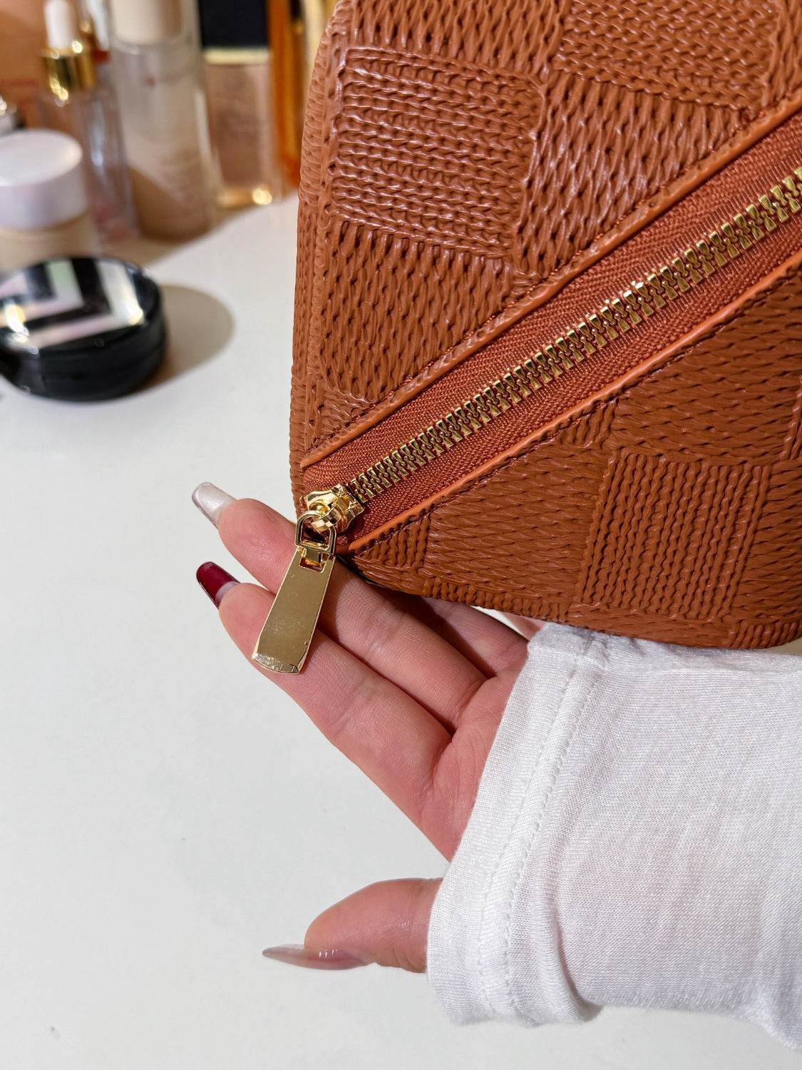 Texture PU Leather Cosmetic Bag - Hovatok