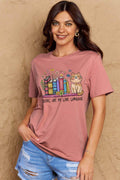 Simply Love Full Size BOOKS ARE MY LOVE LANGUAGE Graphic Cotton Tee - Hovatok