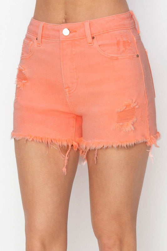 RISEN Full Size High Waist Ripped Denim Shorts - Hovatok