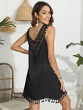 Tassel Scoop Neck Wide Strap Cover-Up - Hovatok