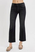 RISEN Tummy Control Mid Rise Crop Straight Jeans - Hovatok