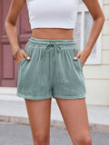 Florira Texture Drawstring Shorts - Hovatok