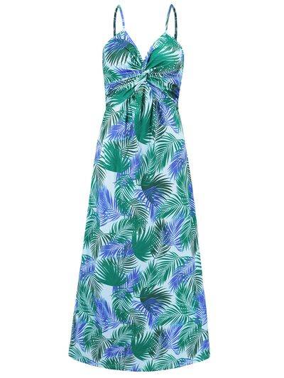 Twisted Printed V-Neck Cami Dress - Hovatok