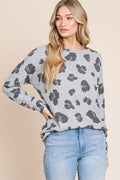BOMBOM Leopard Drop Shoulder T-Shirt - Hovatok