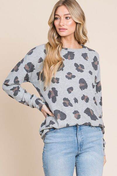 BOMBOM Leopard Drop Shoulder T-Shirt - Hovatok