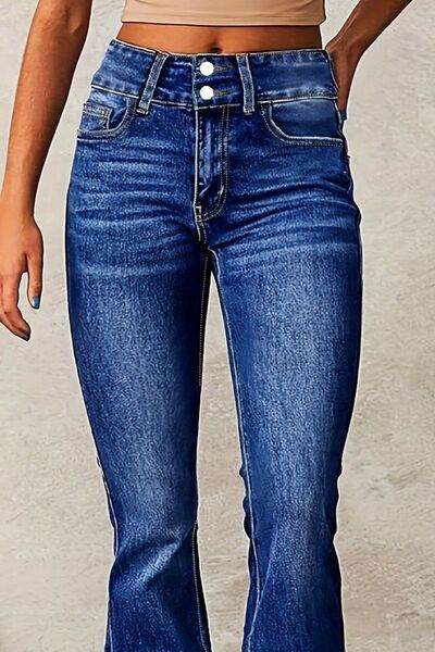 Cat Whisker Washed Bootcut Jeans - Hovatok