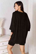 Basic Bae Full Size Soft Rayon Three-Quarter Sleeve Top and Shorts Set - Hovatok