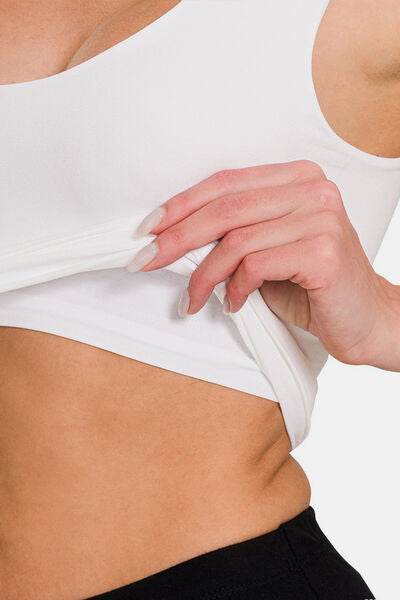 Zenana Cropped Padded Seamless Tank - Hovatok