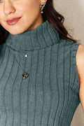Basic Bae Full Size Ribbed Turtleneck Tank - Hovatok