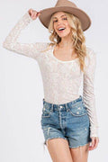 Ces Femme Velvet Floral Long Sleeve Bodysuit - Hovatok
