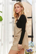ADORA Adjustable Wide Strap Square Neck Overall Dress - Hovatok