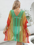 Openwork Contrast V-Neck Cover-Up - Hovatok
