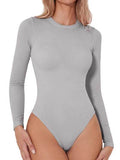 Round Neck Long Sleeve Bodysuit - Hovatok