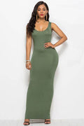Scoop Neck Wide Strap Maxi Dress - Hovatok