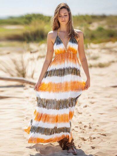 Tie-Dye Halter Neck Dress - Hovatok