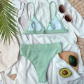 Spaghetti Strap Ribbed Bikini Set - Hovatok
