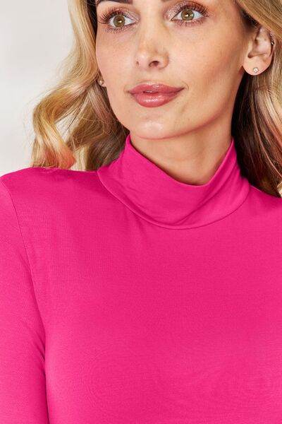 Basic Bae Full Size Mock Neck Long Sleeve Bodysuit - Hovatok