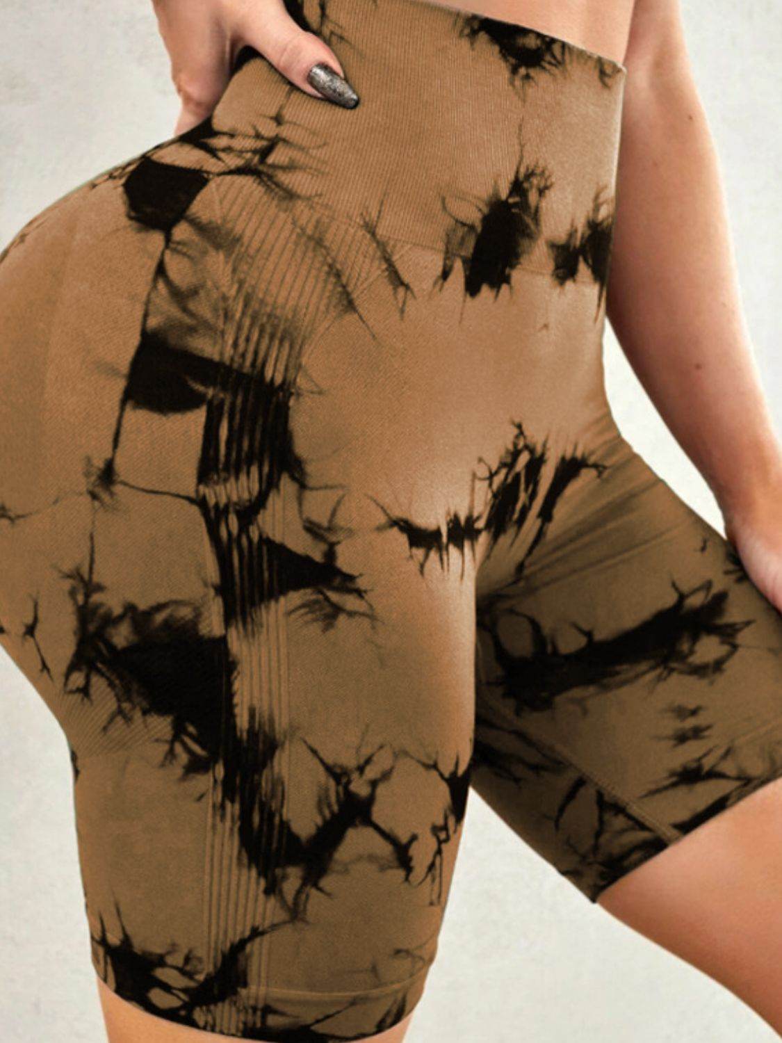 Tie-Dye High Waist Active Shorts - Hovatok