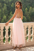 Lace-Up Backless Mesh Dress - Hovatok