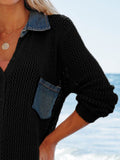 Side Slit Openwork Collared Neck Cover-Up - Hovatok