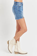 RISEN Front Slit Raw Hem Denim Shorts - Hovatok