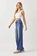 RISEN High Waist Raw Hem Wide Leg Jeans - Hovatok
