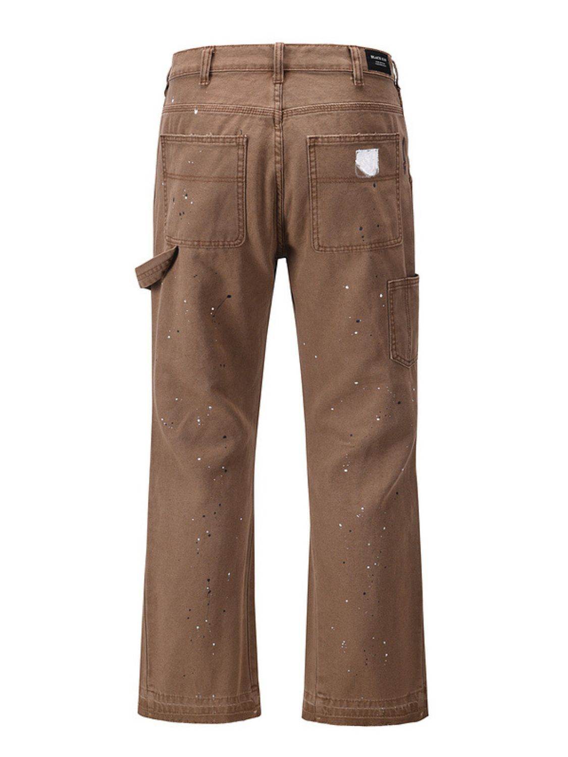 Men's Washed Bootcut Cargo Jeans - Hovatok
