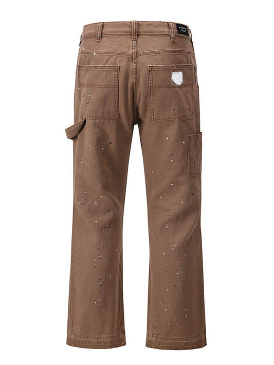 Men's Washed Bootcut Cargo Jeans - Hovatok