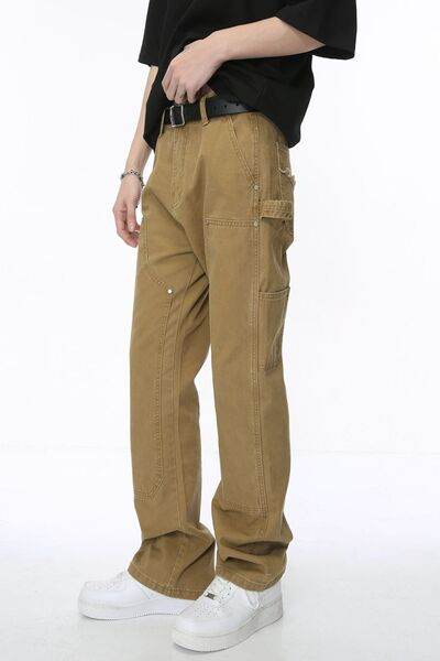 Mid Rise Baggy Jeans with Pockets - Hovatok