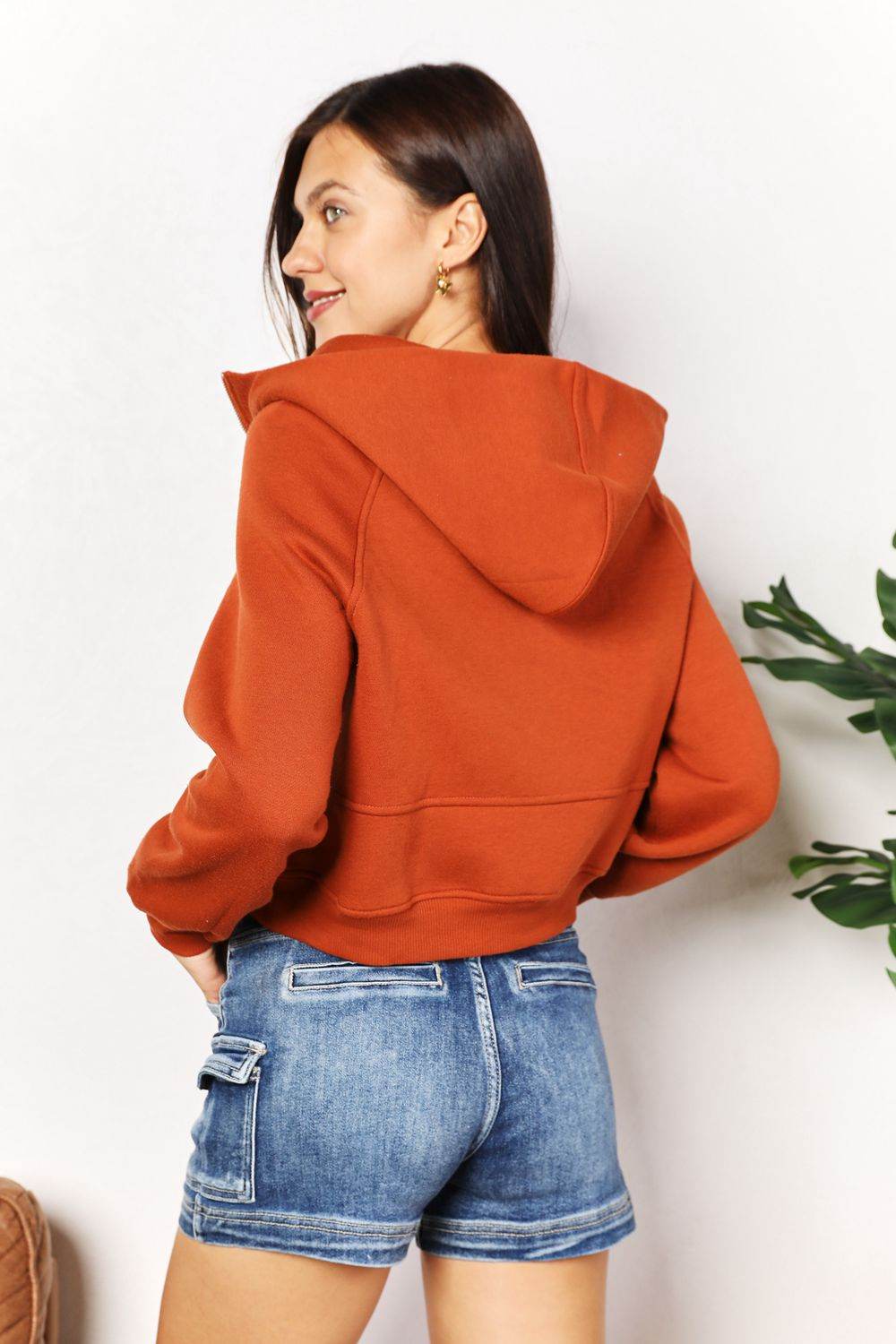 Double Take Half-Zip Long Sleeve Hoodie - Hovatok