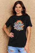 Simply Love Full Size TEACHER VIBES Graphic Cotton T-Shirt - Hovatok