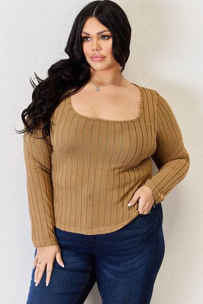 Basic Bae Full Size Ribbed Long Sleeve T-Shirt - Hovatok