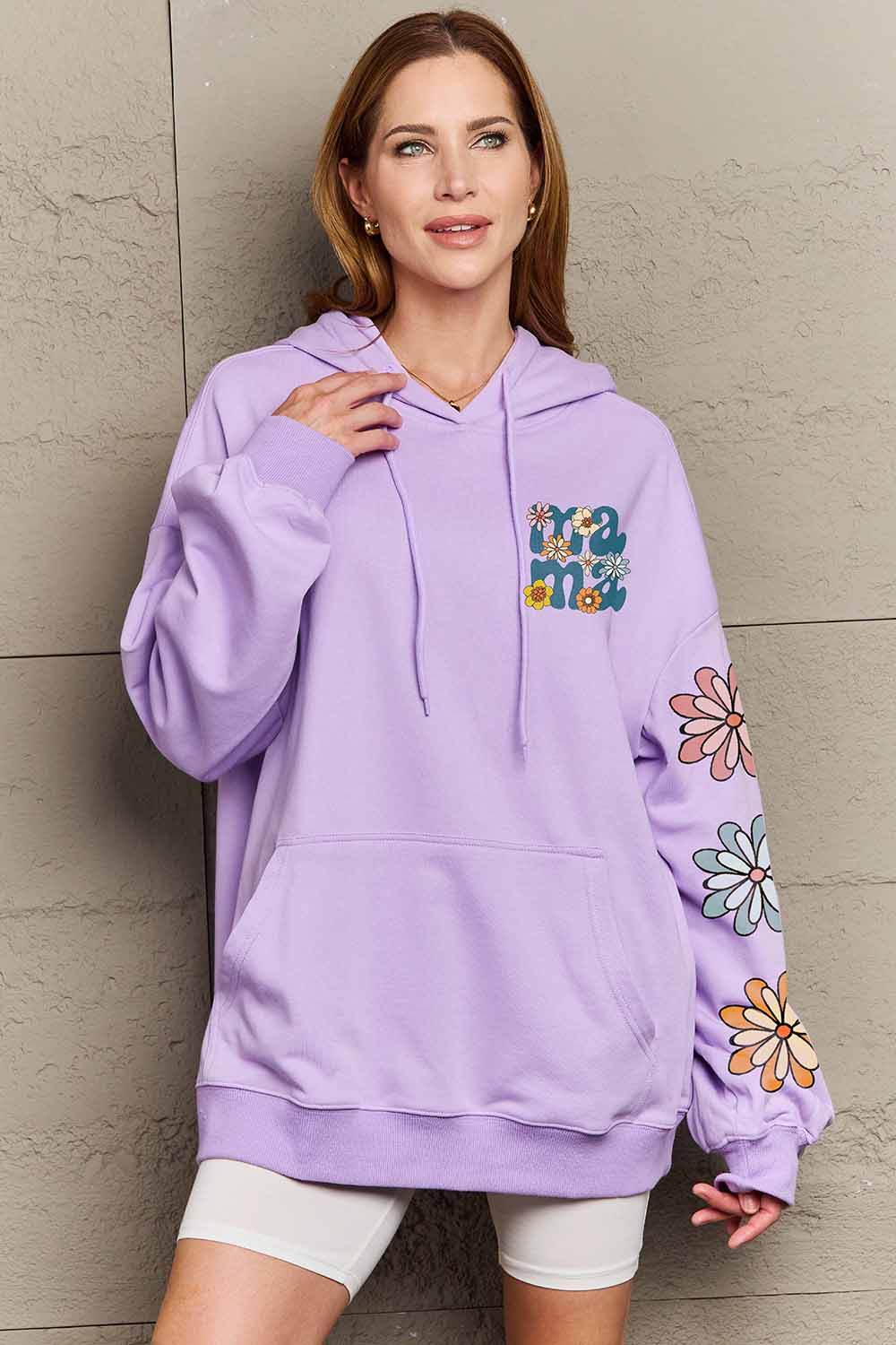Simply Love Simply Love Full Size MAMA Graphic Dropped Shoulder Hoodie - Hovatok