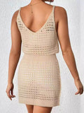Openwork V-Neck Sleeveless Cover Up Dress - Hovatok