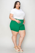 Judy Blue Full Size Tummy Control Garment Dyed Denim Shorts - Hovatok