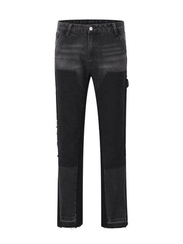 Men's Full Size Washed Straight Leg Jeans Plus Size - Hovatok
