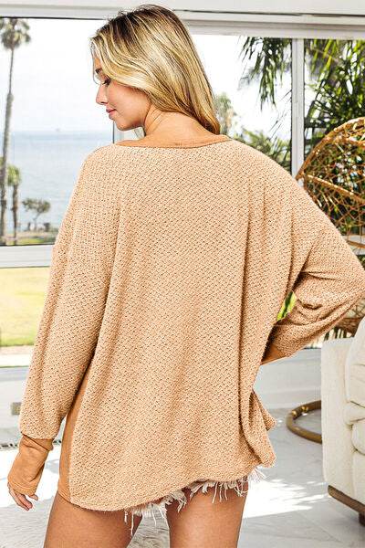 BiBi Thumb Opening Long Sleeve Top with Kangaroo Pocket - Hovatok