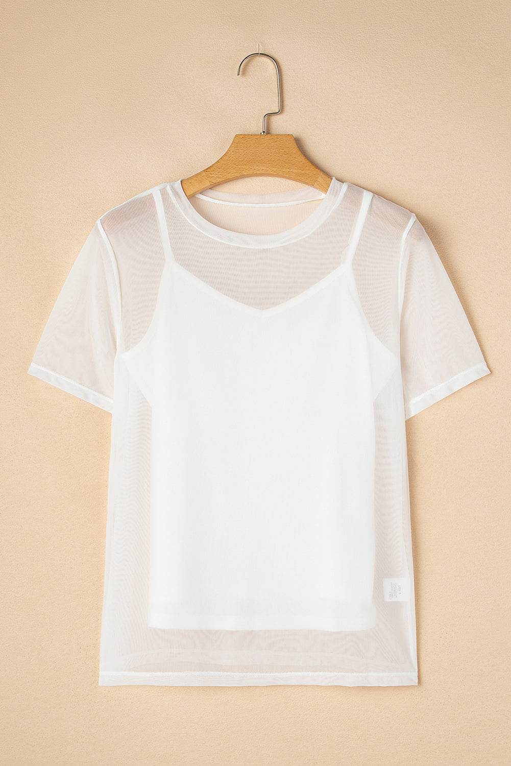 V-Neck Cami and Round Neck Short Sleeve Cover Up Set - Hovatok