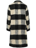 Plaid Double-Breasted Long Sleeve Coat - Hovatok