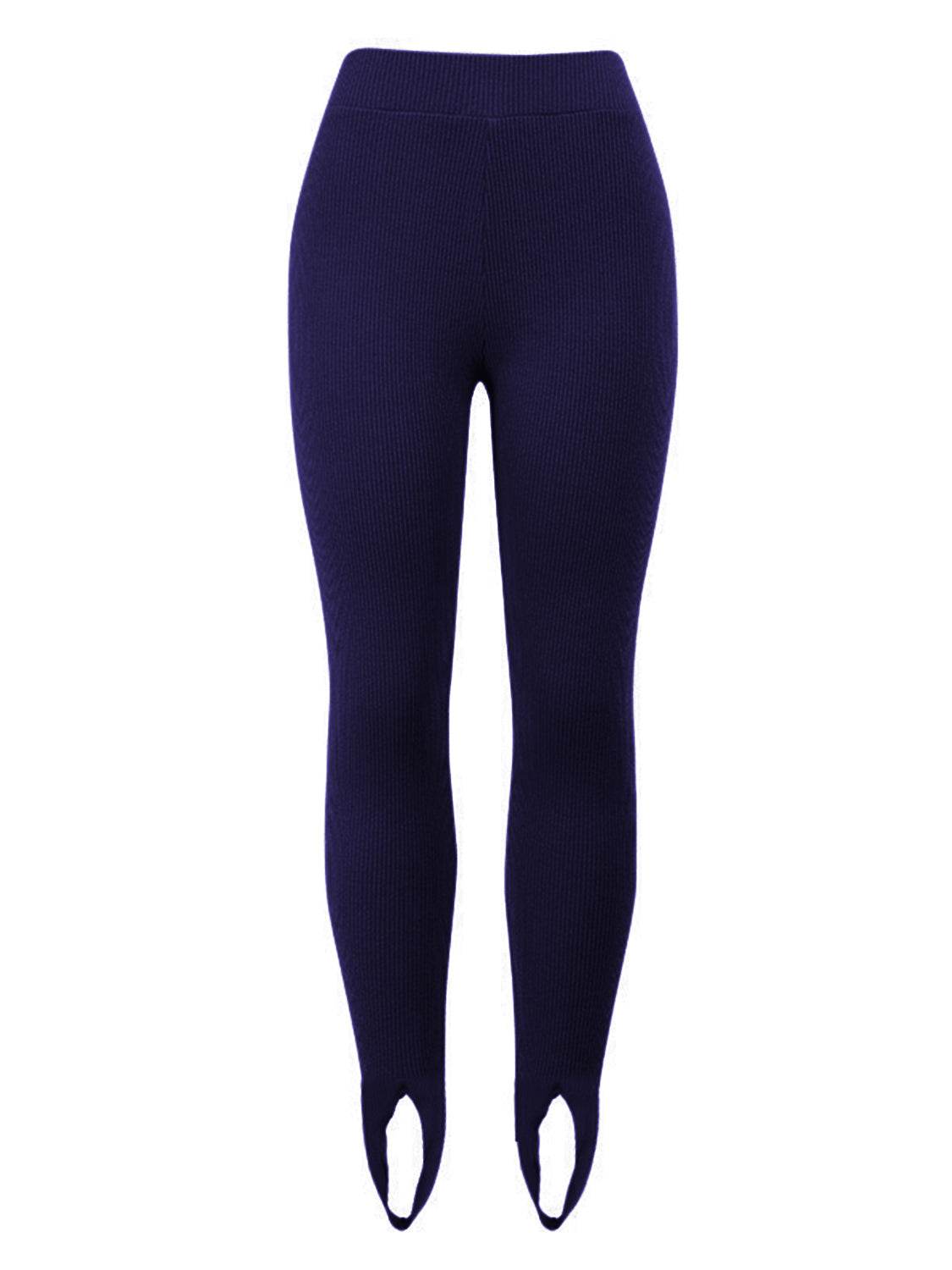 Ribbed Mid Waist Leggings - Hovatok