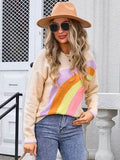 Angel Wings Rainbow Round Neck Long Sleeve Sweater - Hovatok