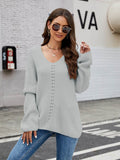 V-Neck Rib-Knit Top - Hovatok
