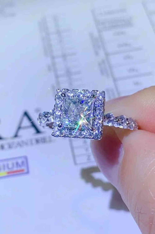 Adored 1 Carat Moissanite Square Ring - Hovatok