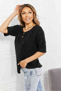 BOMBOM At The Fair Animal Textured Top in Black - Hovatok