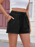 Florira Texture Drawstring Shorts - Hovatok
