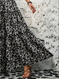 Tiered Floral Maxi Skirt - Hovatok